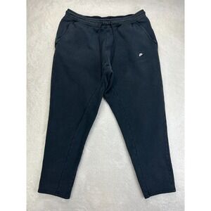 Nike Jogger Pants Mens XL Black Soft Fleece Drawstring Tapered Leg Activewear
